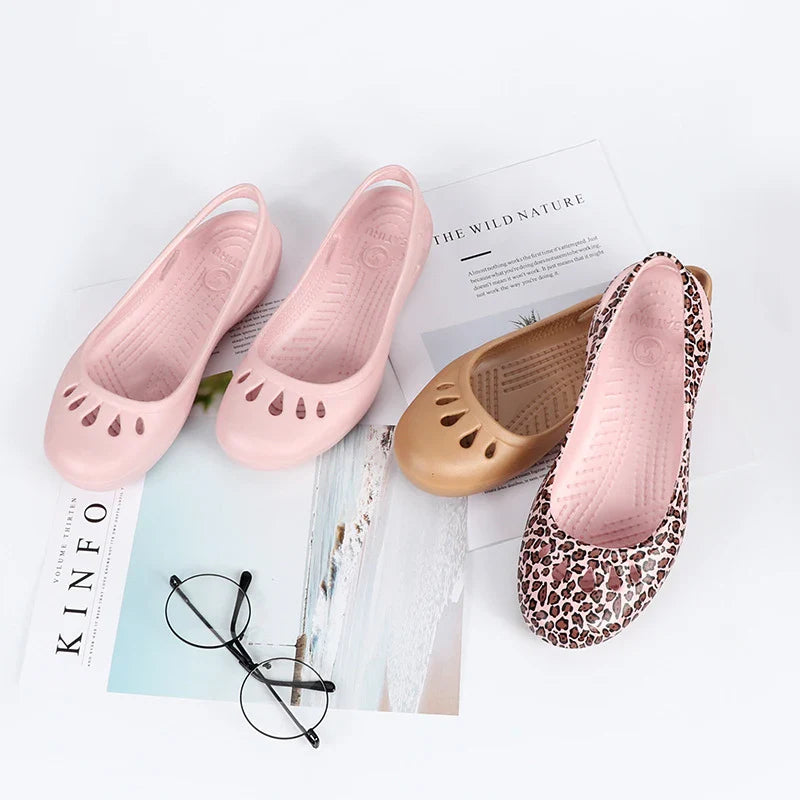 Certified Satihu Summer Lightweight Anti-Slip Clogs for Women - Flat Bottom Sandals, Nurse, Outdoor, Beach Jelly Shoes
