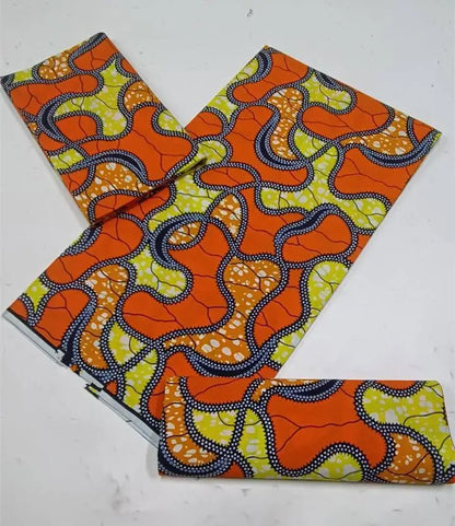 100% Cotton Ankara Fabric - High Quality African Print Batik Real Wax Pagne 6 Yards for Stylish Sewing