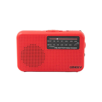Mini FM/AM Two-Band Radio — 1W Loud Speaker with 3.5mm Headphone Jack & 180° High-Performance Antenna for Home Use