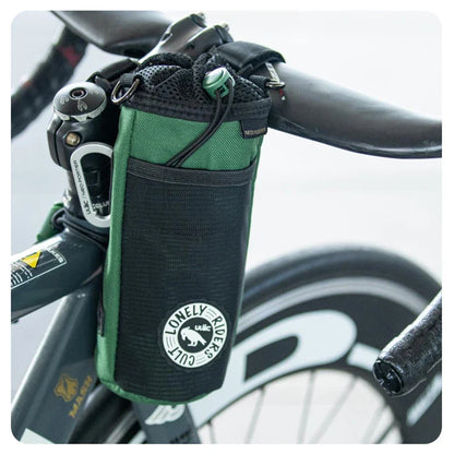 C-HOLD Bike Handlebar Stem Bag — Insulated Water Bottle & Snack Storage Pouch for Touring, Commuting, Bikepacking