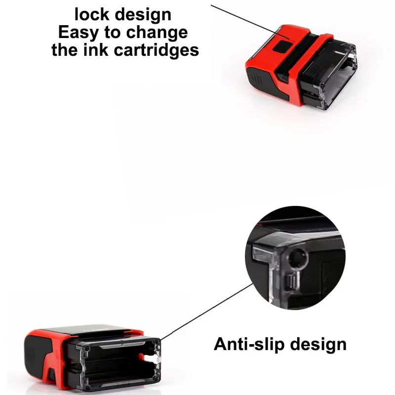Custom Self-Inking Rectangular Stamp – Personalized 1-4 Line Office Stamp with Text, Logo, Image, or Drawing