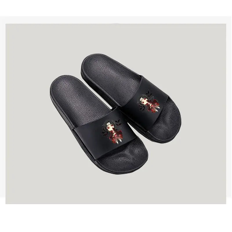 Naruto Anime Uchiha Itachi Akatsuki Slippers – Comfortable Non-Slip Indoor Home Slippers for Couples with Thick Sole