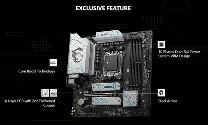 MSI B650M GAMING PLUS WIFI Motherboard - AMD B650, Supports DDR5 7200+MHz (OC), Ryzen 7000/8000 Series, AM5 Socket