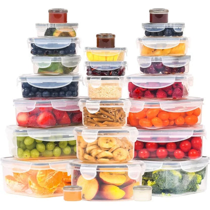 50PCS Large Airtight Food Storage Containers with Lids — Stackable BPA-Free Kitchen Set, 85oz to Small Sizes, Total 526oz