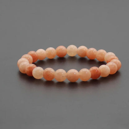 8mm Natural Stone Beaded Bracelet - Black Onyx Lava Tiger Eye Agate Quartz Chakra Yoga Energy Jewelry for Men & Women