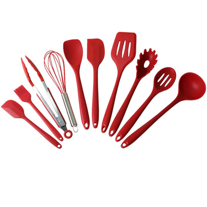 10-Piece Silicone Cookware Set – Kitchen Baking Tools, Spatulas & Scrapers