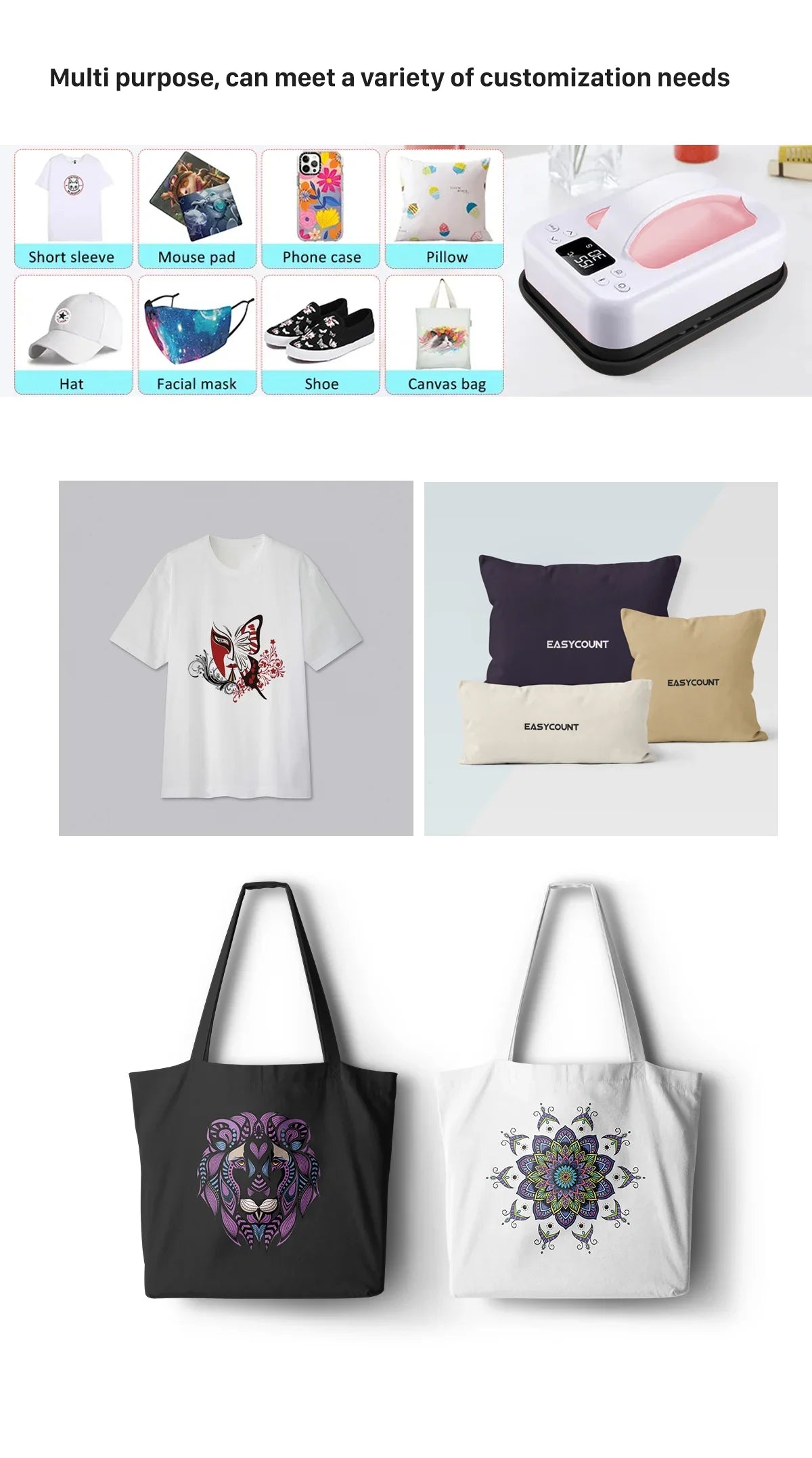 7x5 Portable Heat Press Machine – Fast Heating Sublimation Press for T-Shirts, Beginner & Home Business Friendly