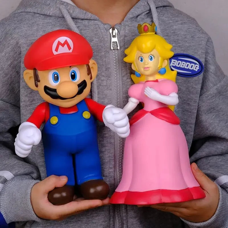 Anime Mario Super Brothers Action Figure – White Mushroom Collectible Toy Doll for Kids Birthday Gift