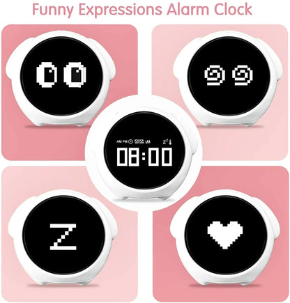 Digital Kids Alarm Clock with Light — Cute Cartoon Emotion Table Clock for Children