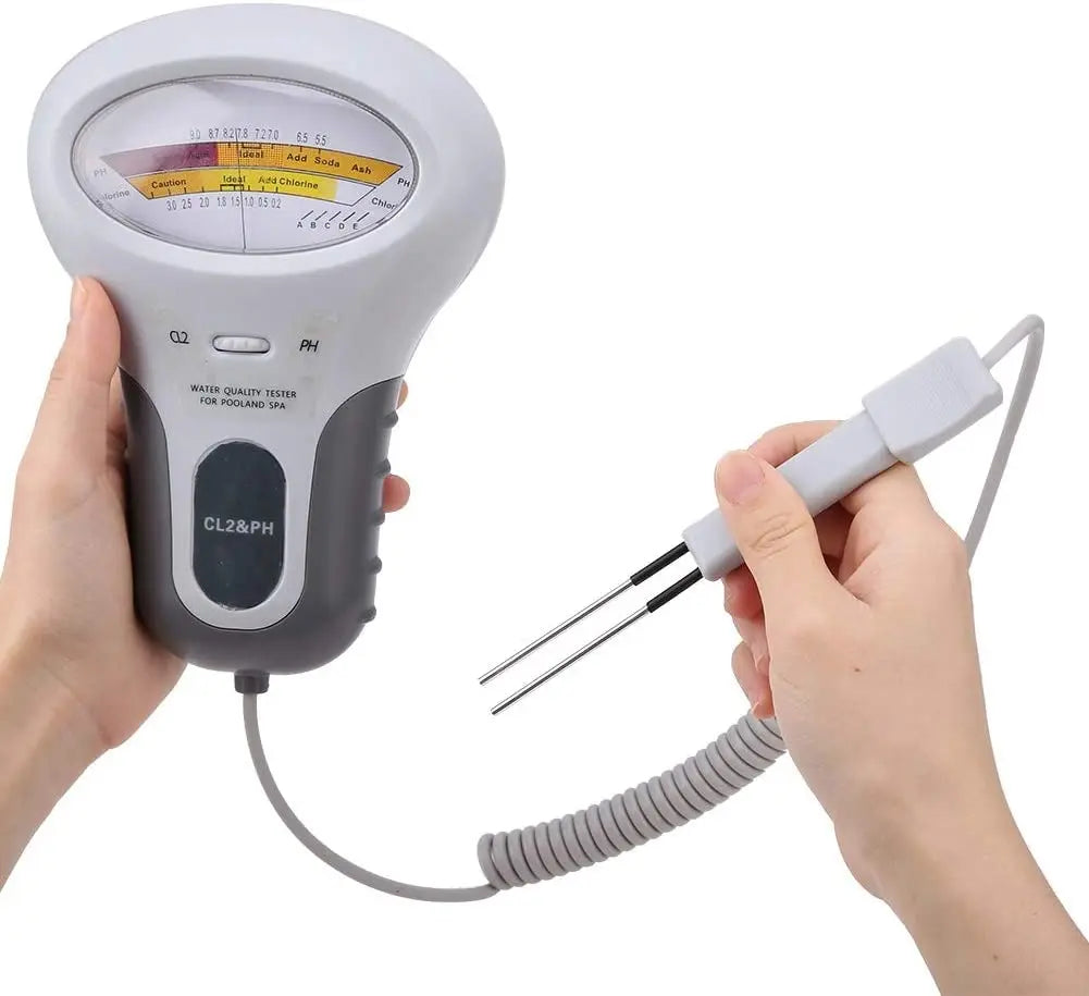 2 in 1 PH & Chlorine Meter - Water Quality Tester for Pool and Aquarium, CL2 Measuring Device
