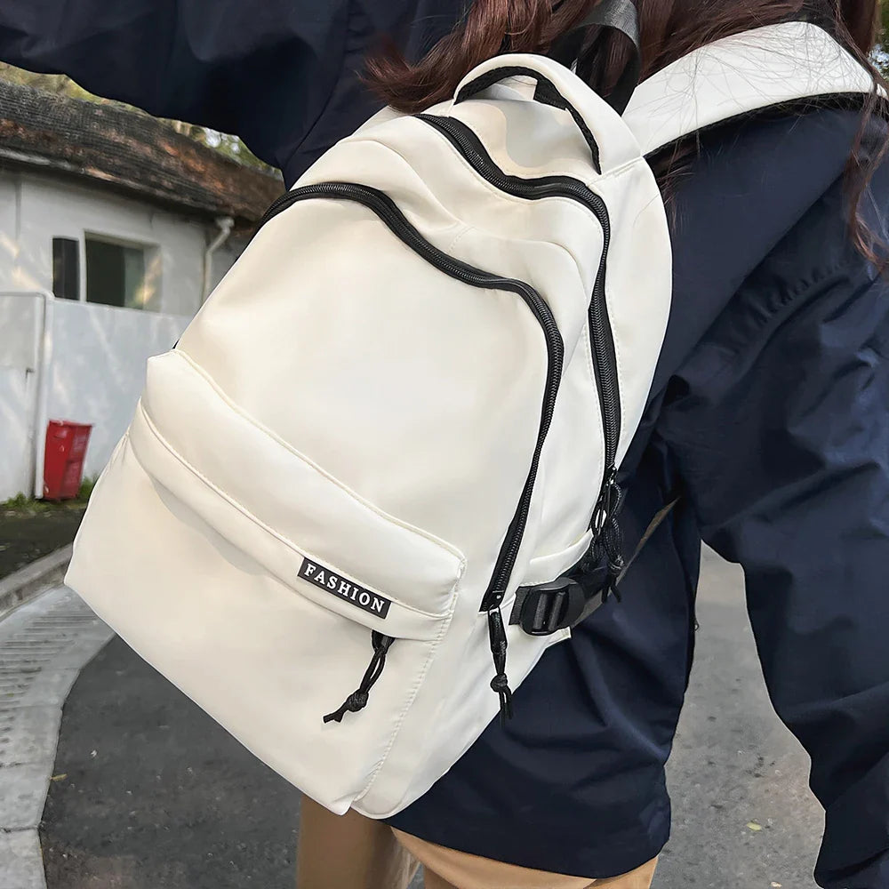 Large Capacity Black Backpack | Solid Color School & Travel Bag for High School & Middle School Students