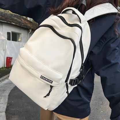 Large Capacity Black Backpack | Solid Color School & Travel Bag for High School & Middle School Students