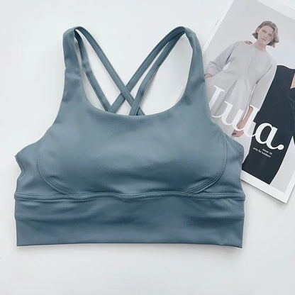 Women’s Sexy Crossback Yoga Sports Bra — Breathable, Quick-Dry, Shockproof Fitness & Running Bra