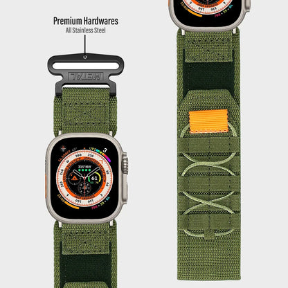 Wrist Strap for Apple Watch Ultra 2 and Series 9/8/7/6/SE/5/4 – Nylon Tactical Sports Band for iWatch, Compatible with 38-49mm Sizes