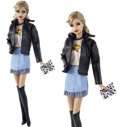 Handmade BABI CLOTHES Leather Overcoat – 11.5 Inch 30cm Doll BJD Outfit Accessories Gift