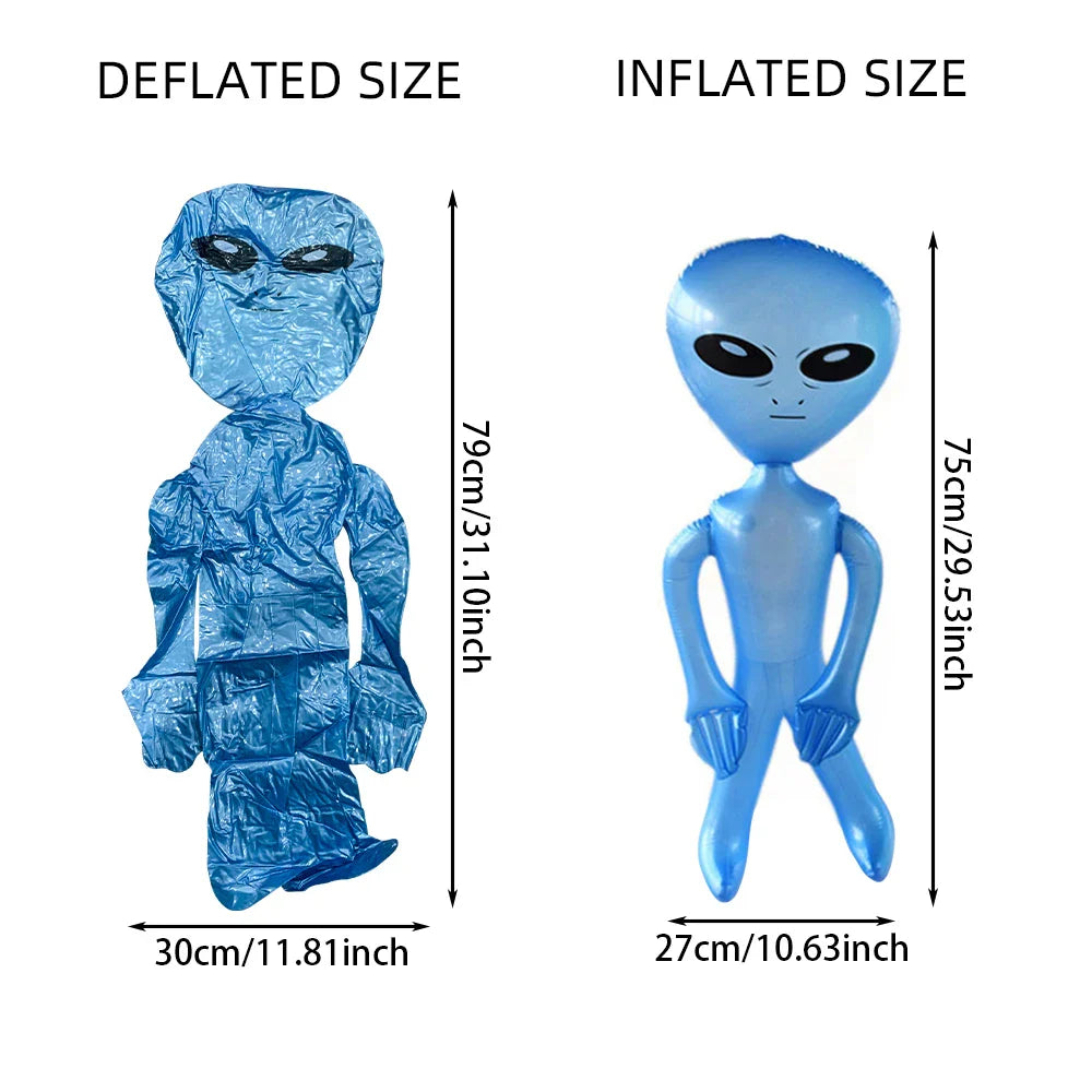 Inflatable Alien Toy –  33" & 63" Sizes, Perfect for Alien-Themed Halloween Parties & Gifts