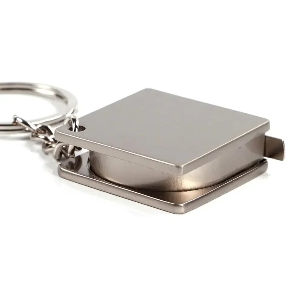 Metal Tape Measure Keychain | Stainless Steel Retractable Ruler Key Ring | Practical Small Measuring Tool