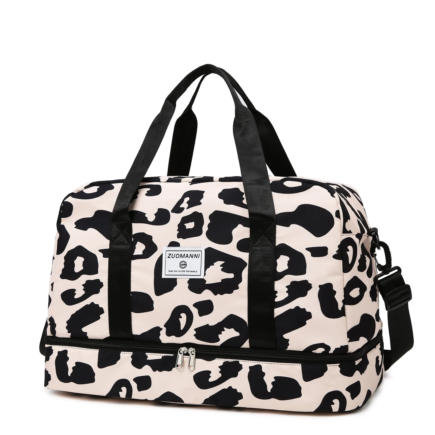 Women’s Carry-On Travel Bag – Spacious Animal Print Nylon Gym & Sports Bag, Large Capacity Weekend Overnight Bag