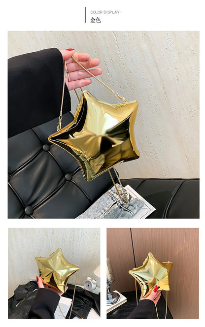 Acrylic Bright Five-Pointed Star Zero Wallet – 2025 Sweet Cool Spicy Girl Mini Party Bag, Candy Colored Banquet Purse