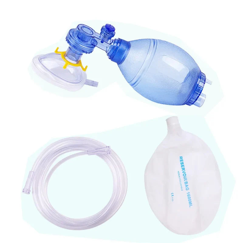 First Aid Resuscitation Ambu Bag — PVC Adult, Child & Infant Emergency Manual with 1600ml/2000ml Reservoir