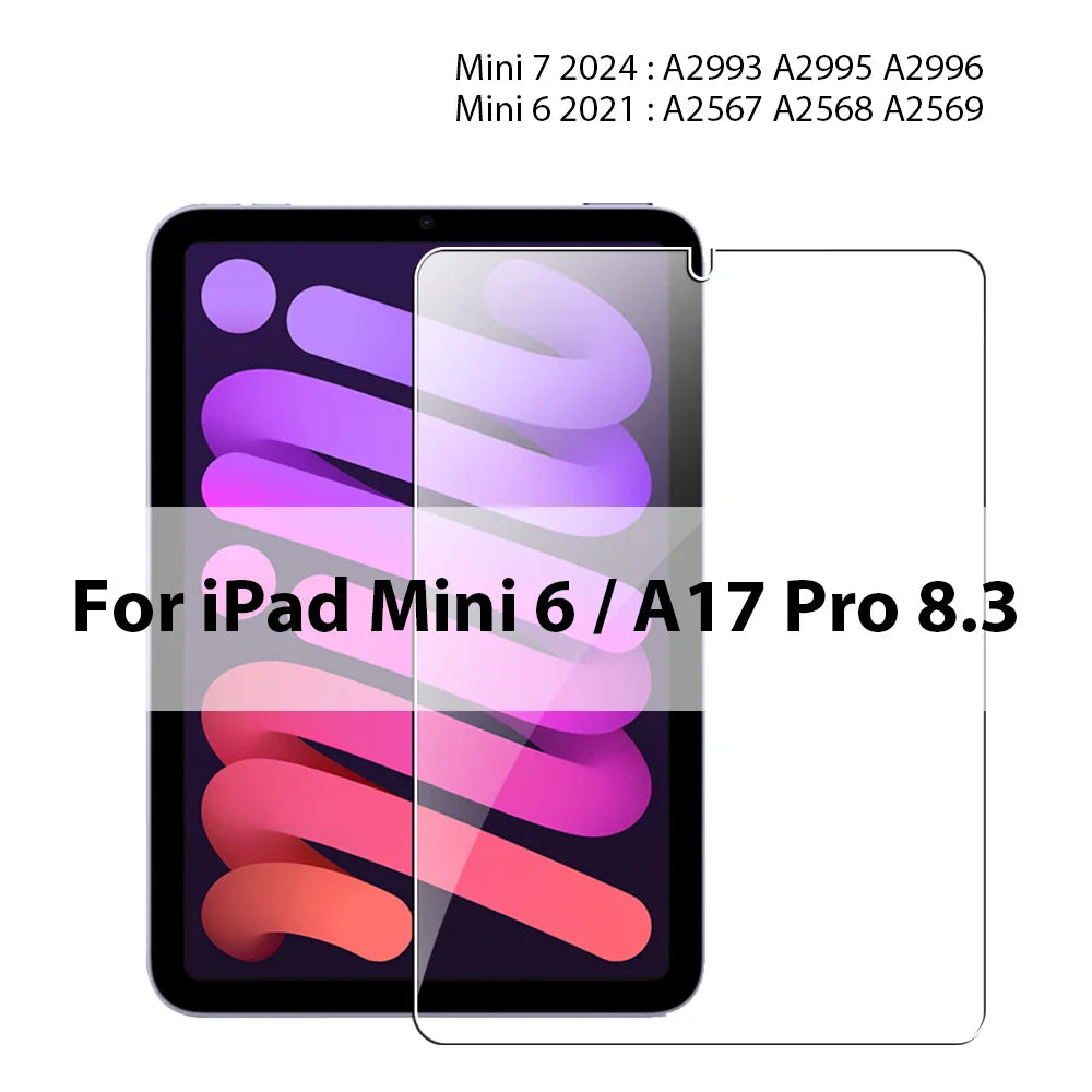 Tempered Glass Screen Protector for iPad — Compatible with iPad Pro, Air, Mini (6th–13th Gen, 11–12.9")