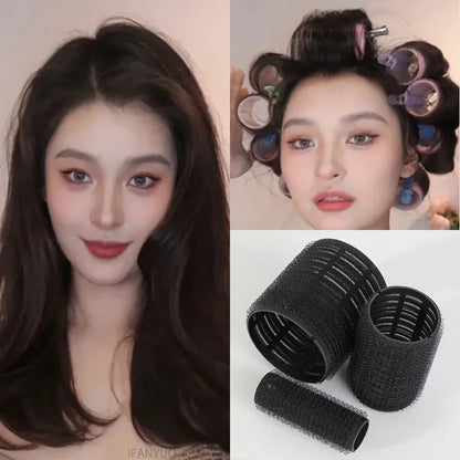 Self-Grip Hair Rollers Set: 4/6/8pcs Heatless Curlers for Volume and Bangs - DIY Styling Tools with Self-Adhesive Hook
