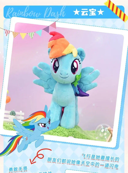 My Little Pony Plush Toys – Twilight Sparkle, Pinkie Pie, Rarity, Fluttershy, Applejack & Rainbow Dash Stuffed Dolls, Kids Xmas Gift