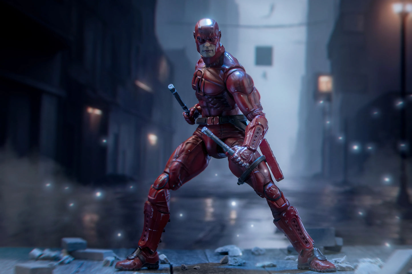 FlefToys Marvel Daredevil Action Figure — 8" Classic Red Shadowland Reborn Black, Devil Defenders Matt Murdock Legends In Stock