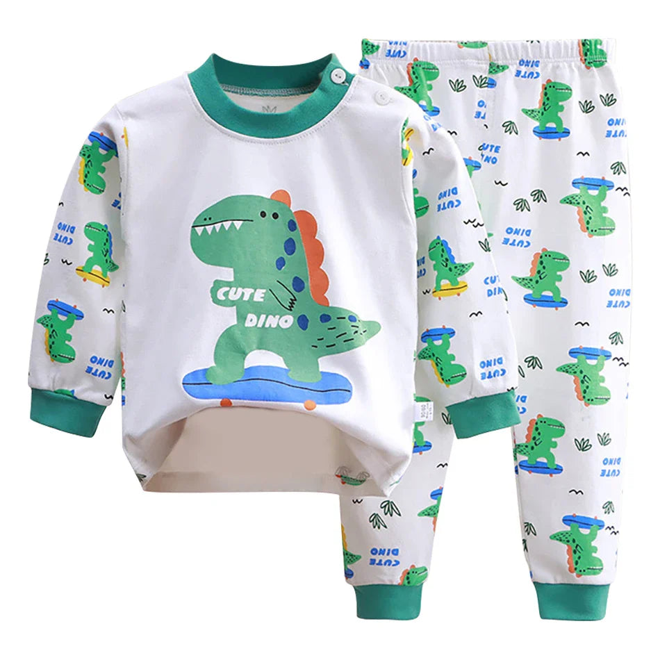 Cute Cartoon Unicorn Kids Pajama Set – Soft, Warm & Durable Unisex Sleepwear for Autumn Everyday Wear