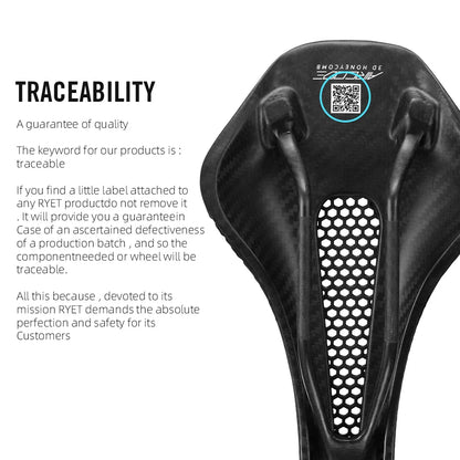 2024 RYET 3D Printed Carbon Bike Saddle — Ultralight Hollow MTB & Road Racing Cycling Seat Cushion