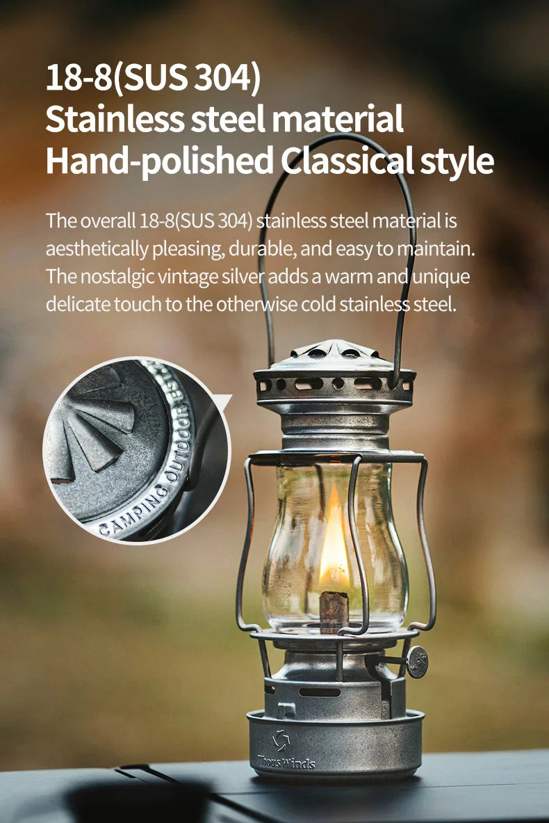 ThousWinds Twilight Kerosene Camping Lantern – Portable Retro Oil Lamp for Outdoor Picnic and Backpacking