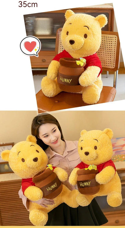 35–55cm Winnie the Pooh Plush Toy — Anime Disney Honey Jar Soft Stuffed Pooh Bear for Kids, Children, Kawaii Birthday Gift
