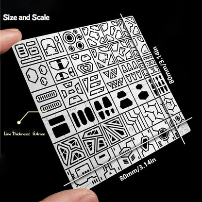 36-in-1 Model Scribing Template Ruler – Precision Line & Groove Drawing Tool for 1/100 & 1/144 Scale Crafts