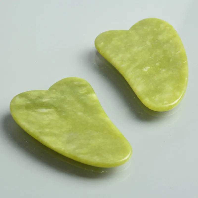 Jade Gua Sha Face Massager Roller - Facial Gouache Lifting & Body Slimming Massage Tool for Neck and Skin Care