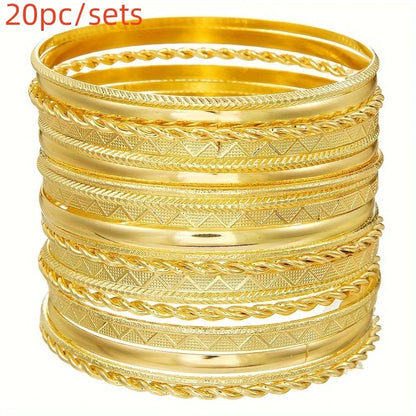 12Pcs Punk Curb Cuban Chain Bracelet Set for Women – Gold Miami Boho Thick Charm Bangles Fashion Jewelry