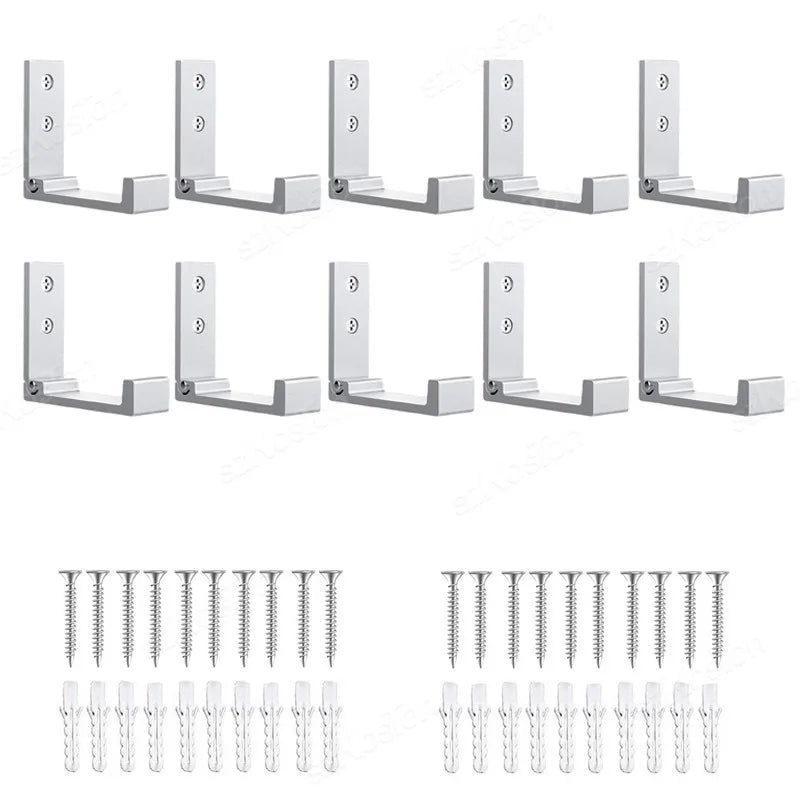 Folding Aluminum Alloy Wall Hooks – Rustproof Coat, Towel & Clothes Hanger (1/5/50 Pack)