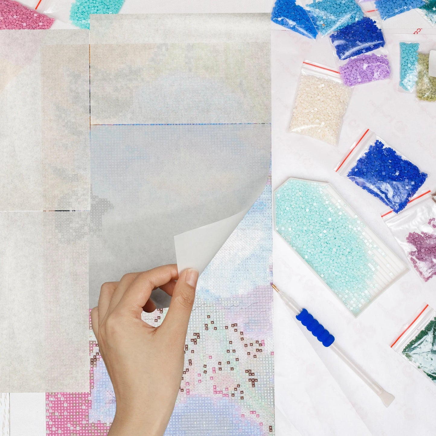 220 Sheets Diamond Painting Paper – Double-Sided Non-Stick Cover Replacement for 5D Diamond Painting Accessories