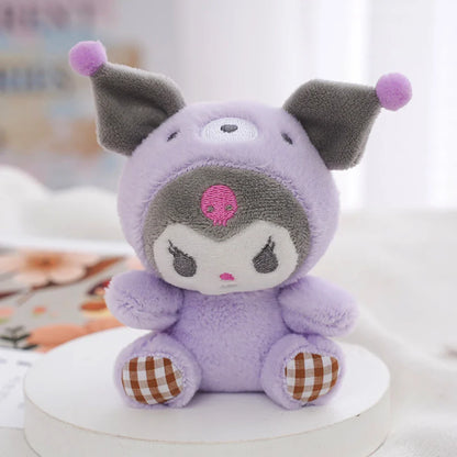 Sanrio Kawaii Plush Keychain — Hello Kitty, My Melody, Kuromi & Cinnamoroll Stuffed Cartoon Doll Pendant for Backpack Decoration
