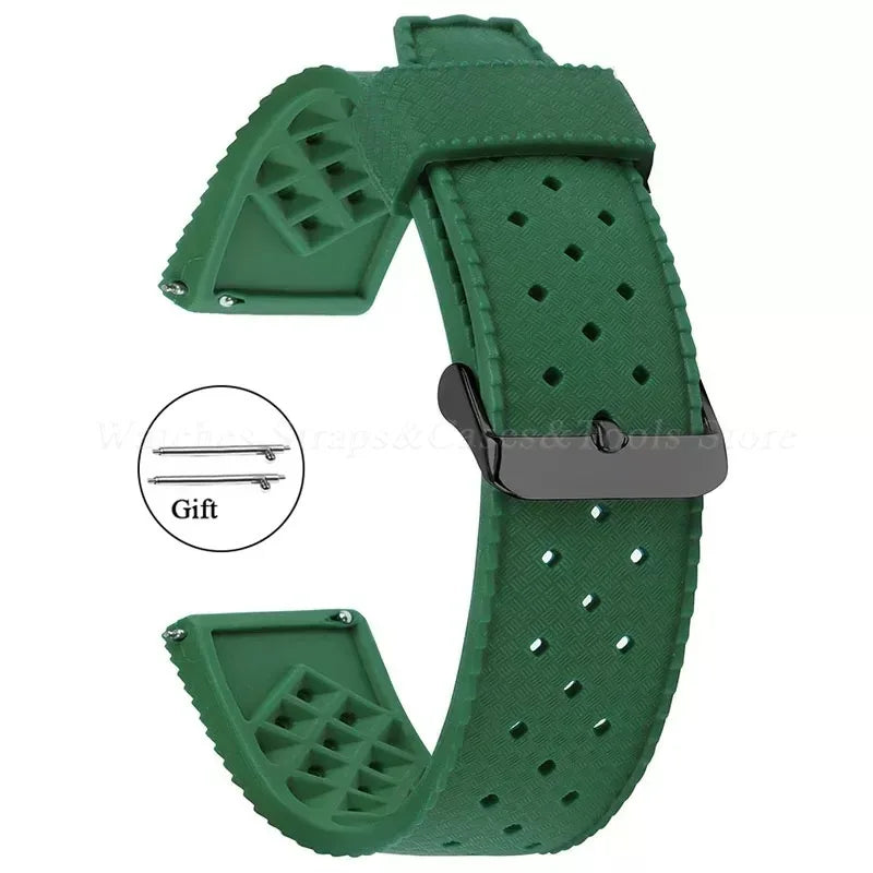 Premium Tropic Silicone Watch Strap – 20mm & 22mm Quick Release Waterproof Rubber Bracelet for Seiko, Oris & Omega