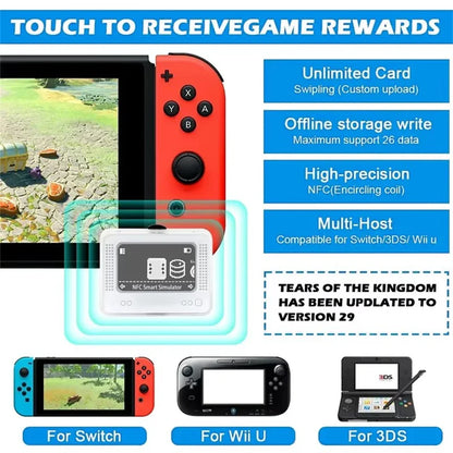 Amiibo NFC Pixl Emulator Simulator – Chargeable Bluetooth Intelligent Game Accessory for Switch 2, Wii U & 3DS Gaming Devices