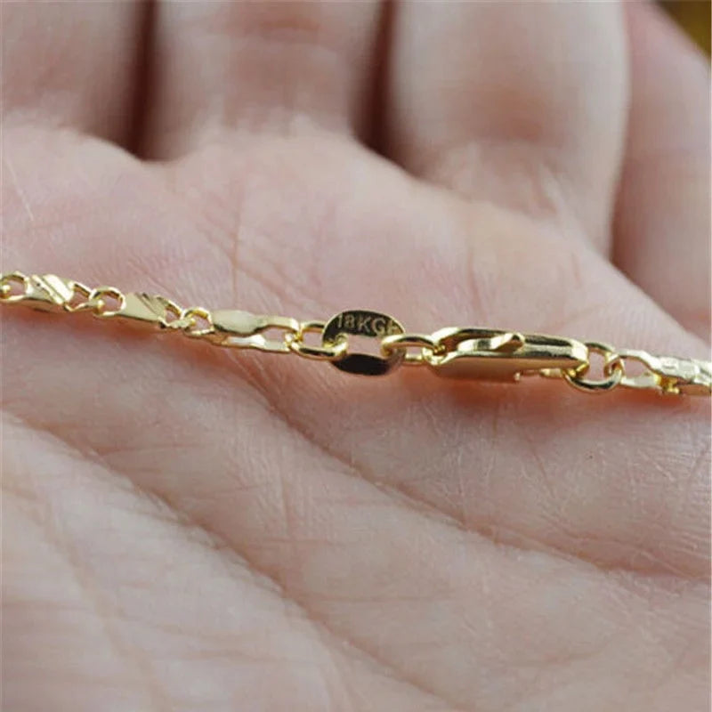Exquisite 18K Gold-Filled Necklace for Men & Women – 16-30 Inch Fashion Jewelry Chain