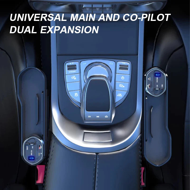 SEAMETAL Wireless Charging Car Seat Gap Organizer – 40W USB-C/Lightning Fast Charge, Auto Center Console Storage Box