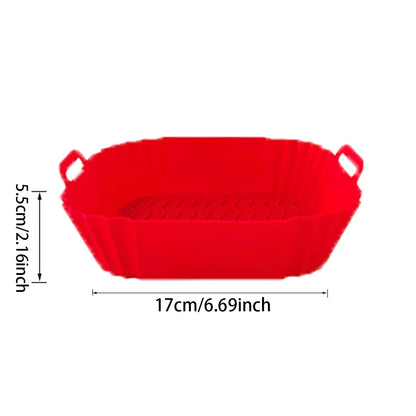 Reusable Silicone Air Fryer Liner Basket with Non-Stick Baking Tray & Pizza Pan for Kitchen Cooking