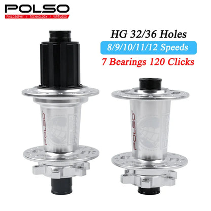 POLSO MH011 MTB Bike Hub – 32H/36H Mountain Hub for 8-12 Speed, 100x15mm & 142x12mm Disc Brake Bicycle