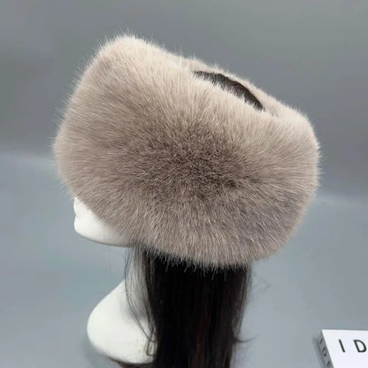 Winter Faux Fur Bucket Hat for Women – Fluffy Thick Plush Fisherman Hat, Coldproof & Windproof Skiing Fashion Panama Cap