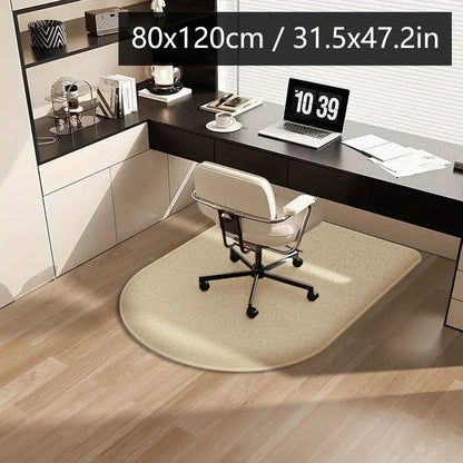 Solid Color Flannel Chair Mat – Thickened Soft Floor Carpet for Computer Desk, Swivel Chair, Study & Dressing Table Use