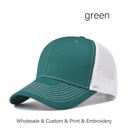 Custom Embroidered Baseball Cap - DIY Logo Mesh Hat for Men & Women, Adjustable Cotton Unisex Cap