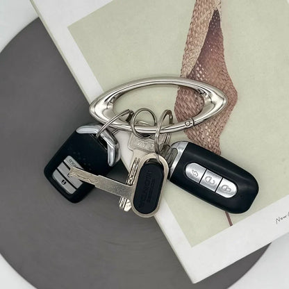 Y2K Punk Star Oval Carabiner Keychain – Axe-Shaped Mountaineering Key Ring Gothic Backpack Accessory