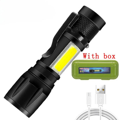 2000LM Ultra Bright P50 LED Tactical Flashlight – Telescopic Zoom Handheld Torch EDC Emergency Spotlight (14500/18650 Battery Compatible)