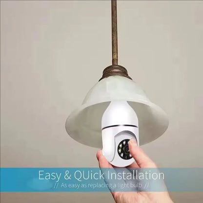 1080P HD E27 Bulb Security Camera – Wireless WiFi Indoor Outdoor Surveillance with Night Vision & Audio